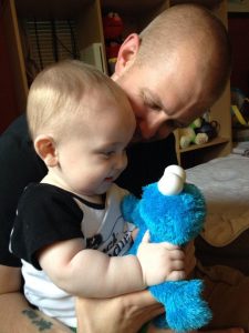 Declan, dad and Cookie Monster. This site is all about our family.
