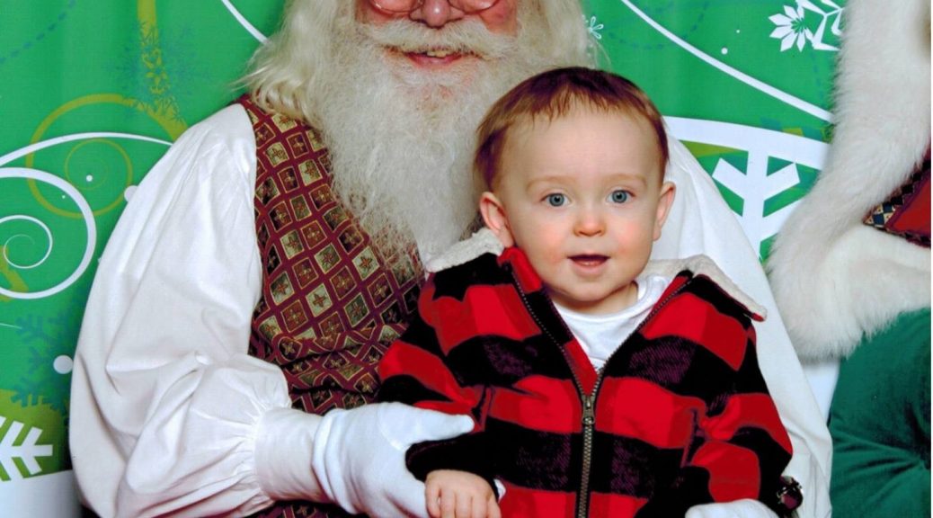 Declan at 13 months old with Santa