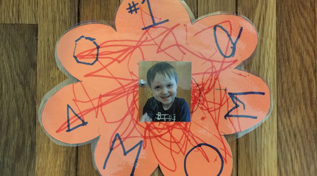 Declan’s Mother’s Day craft project 2018.